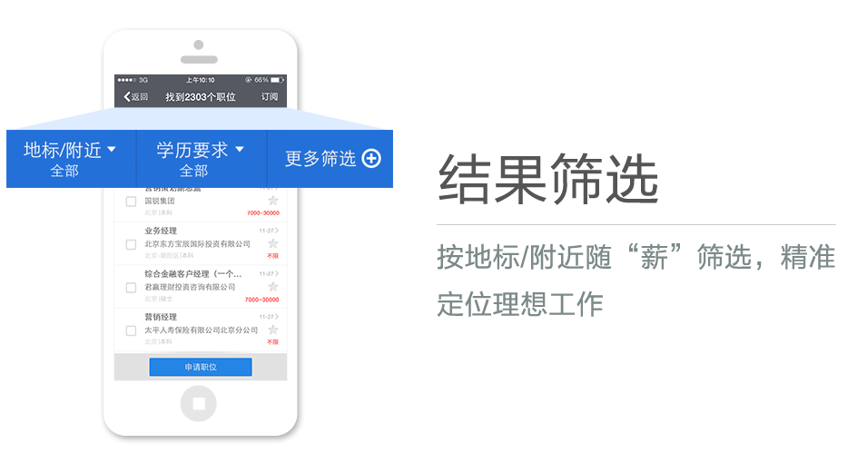 按地標/附近隨“薪”篩選，精準定位理想工作